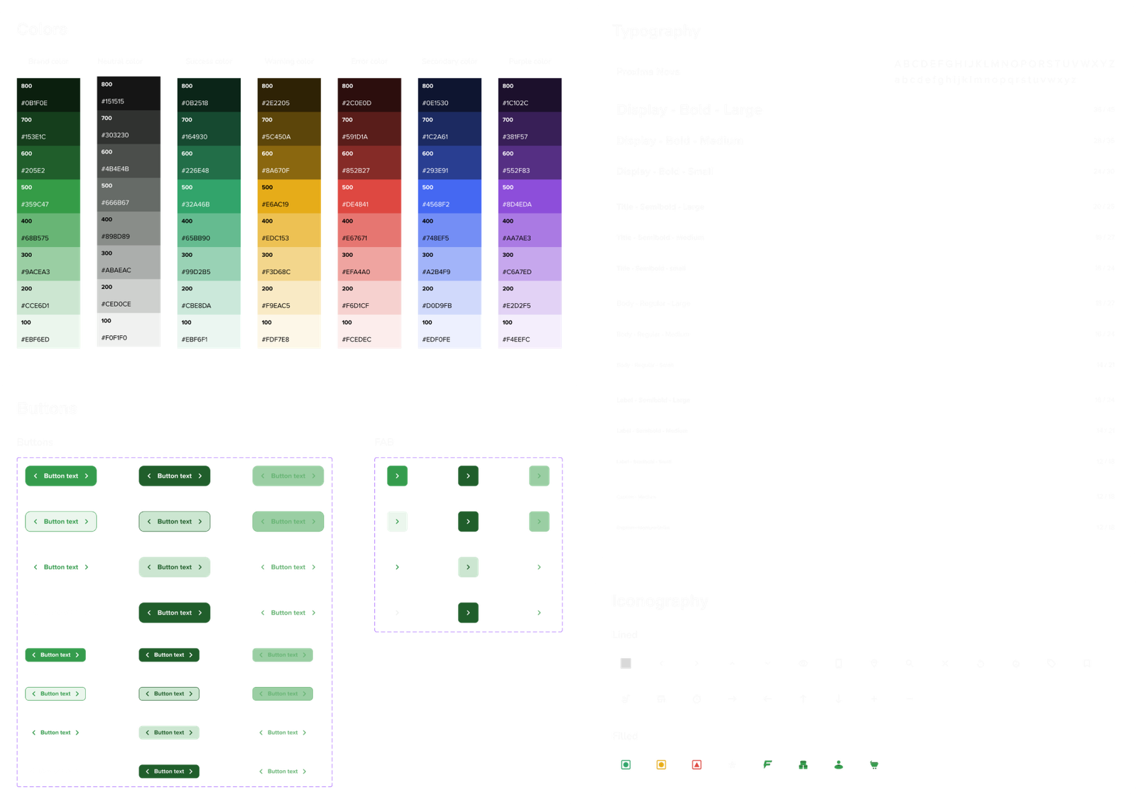 Fidoo design system — color tokens, type scale, components